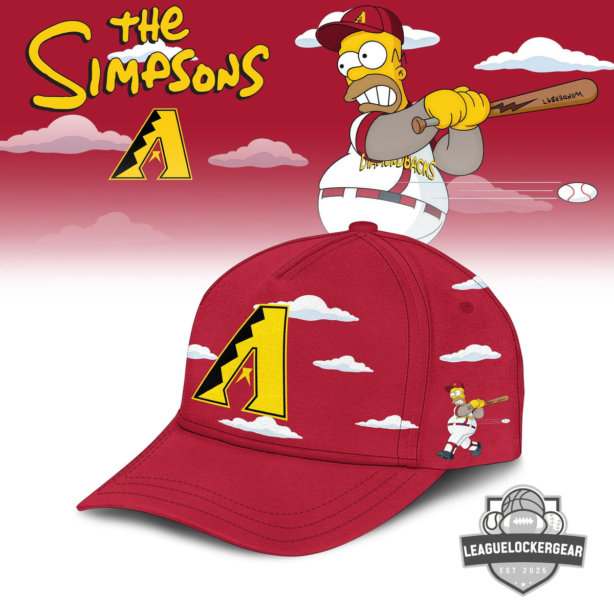 Arizona Diamondbacks x The Simpsons Homer at the Bat Baseball Jersey - LeagueLockerGear