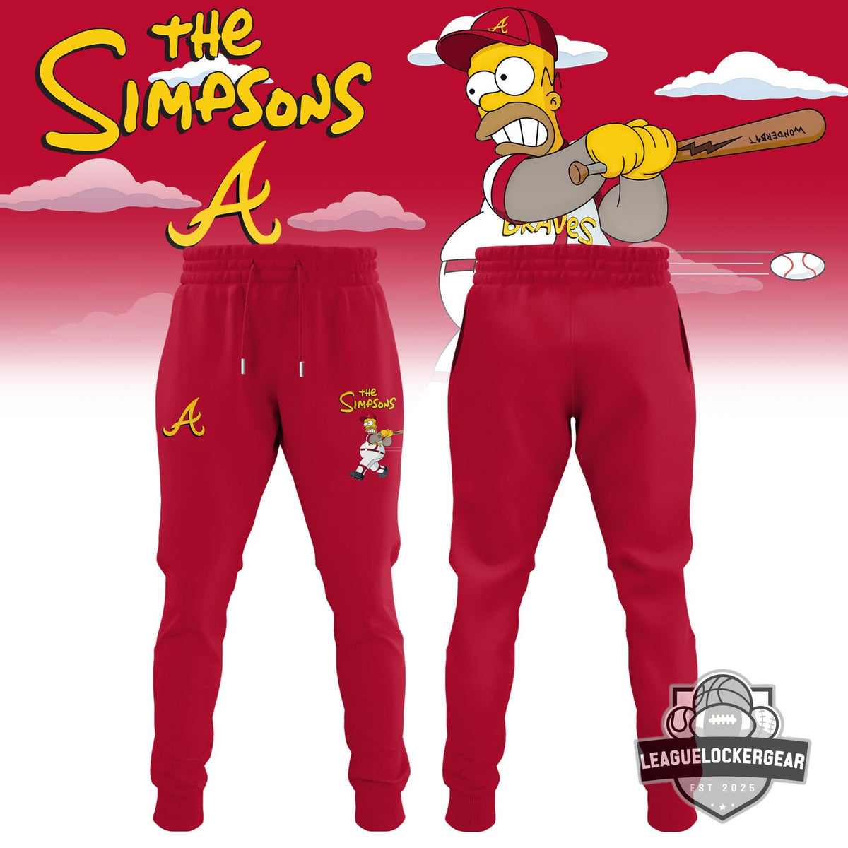 Atlanta Braves The Simpsons Homer Wonderbat Crossover Baseball Jersey - LeagueLockerGear