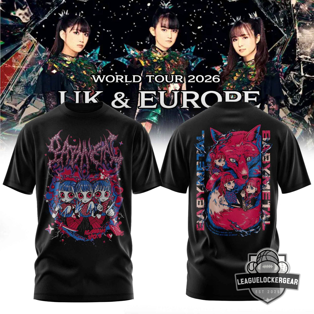 BABYMETAL World Tour 2026 UK & Europe T-Shirt - LeagueLockerGear