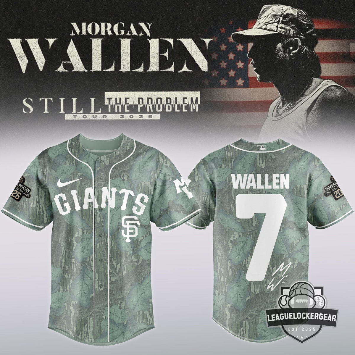 Morgan Wallen San Francisco Giants Still The Problem Tour 2026 Baseball Jersey - LeagueLockerGear
