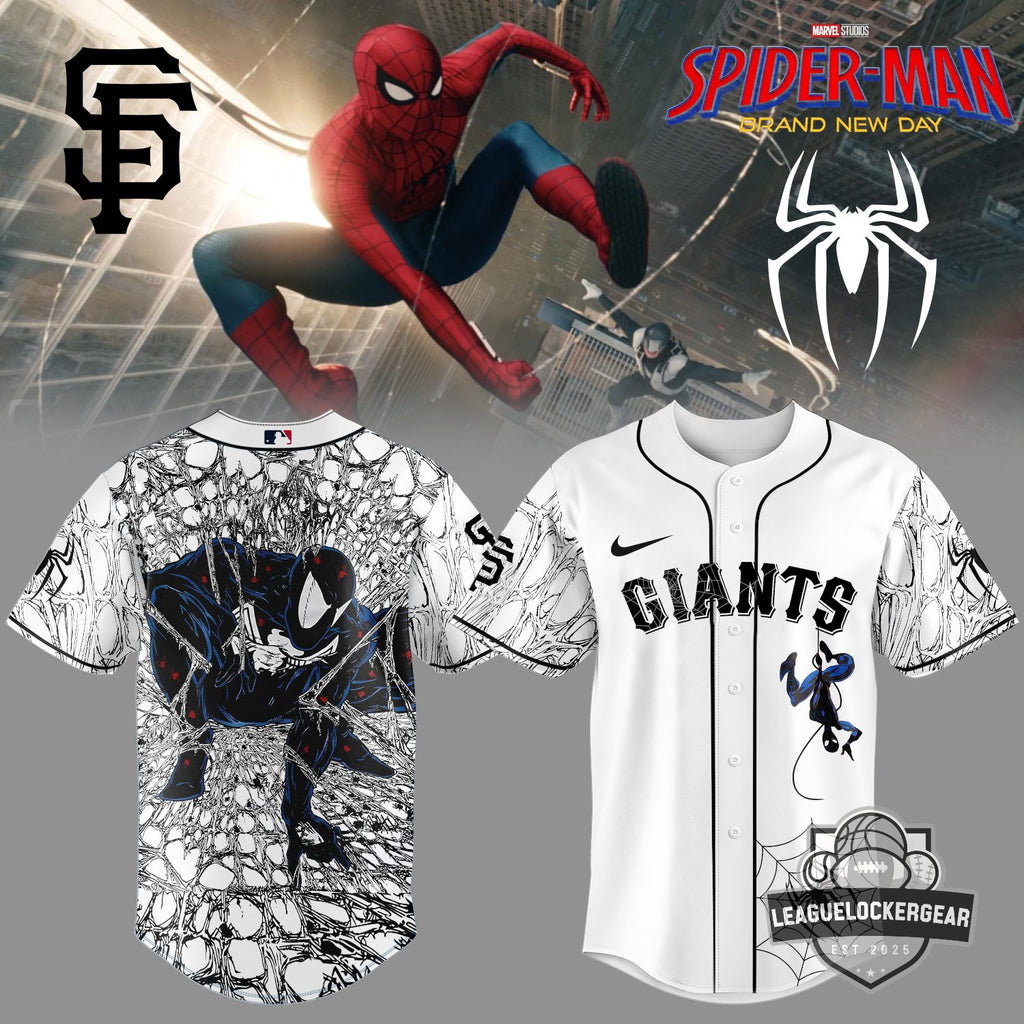San Francisco Giants Spider-Man Brand New Day Baseball Jersey - LeagueLockerGear