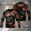 Harley-Davidson Flaming Skull 3D Zip Hoodie - LeagueLockerGear