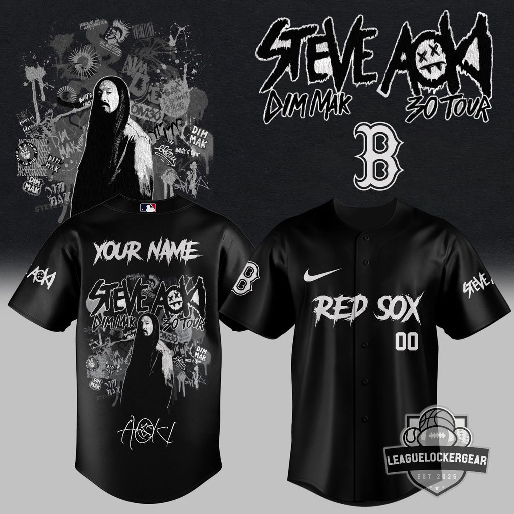 Steve Aoki Boston Red Sox Dim Mak 3.0 Tour Baseball Jersey - LeagueLockerGear