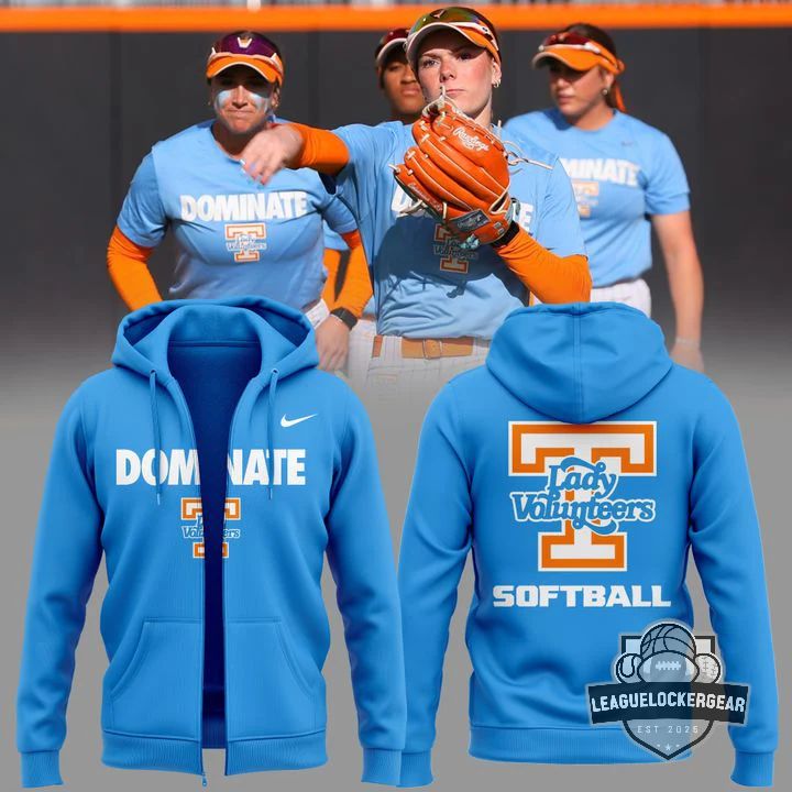 Tennessee Lady Volunteers Dominate Softball Zip Hoodie - LeagueLockerGear