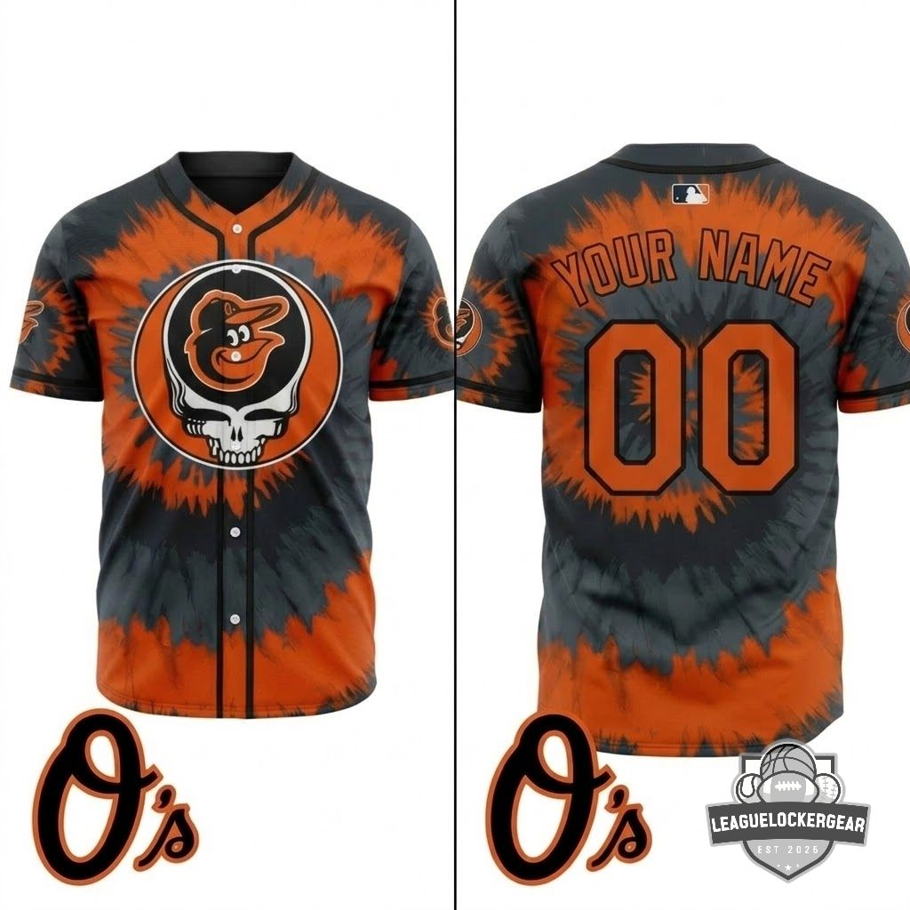 Baltimore Orioles x Grateful Dead Baseball Jersey - LeagueLockerGear