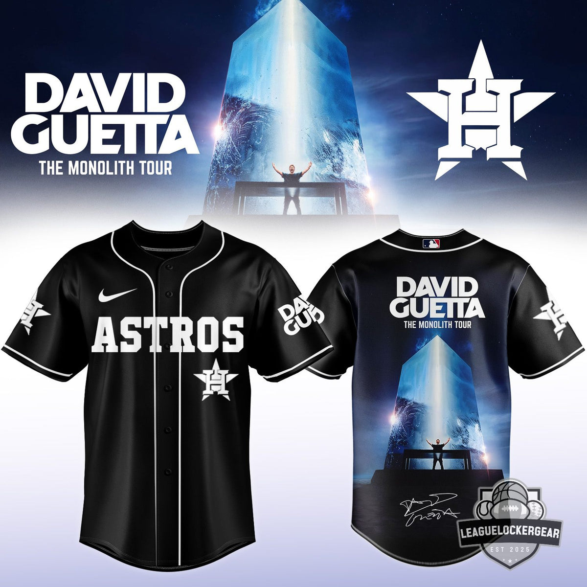 David Guetta The Monolith Tour Houston Astros Baseball Jersey - LeagueLockerGear