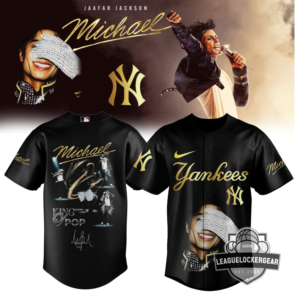 Michael Jackson x New York Yankees Jaafar Jackson Michael Movie Baseball Jersey - LeagueLockerGear
