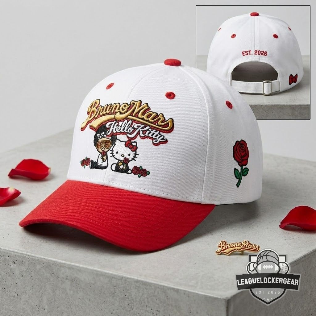 Bruno Mars x Hello Kitty The Romantic Tour 2026 Baseball Jersey - LeagueLockerGear