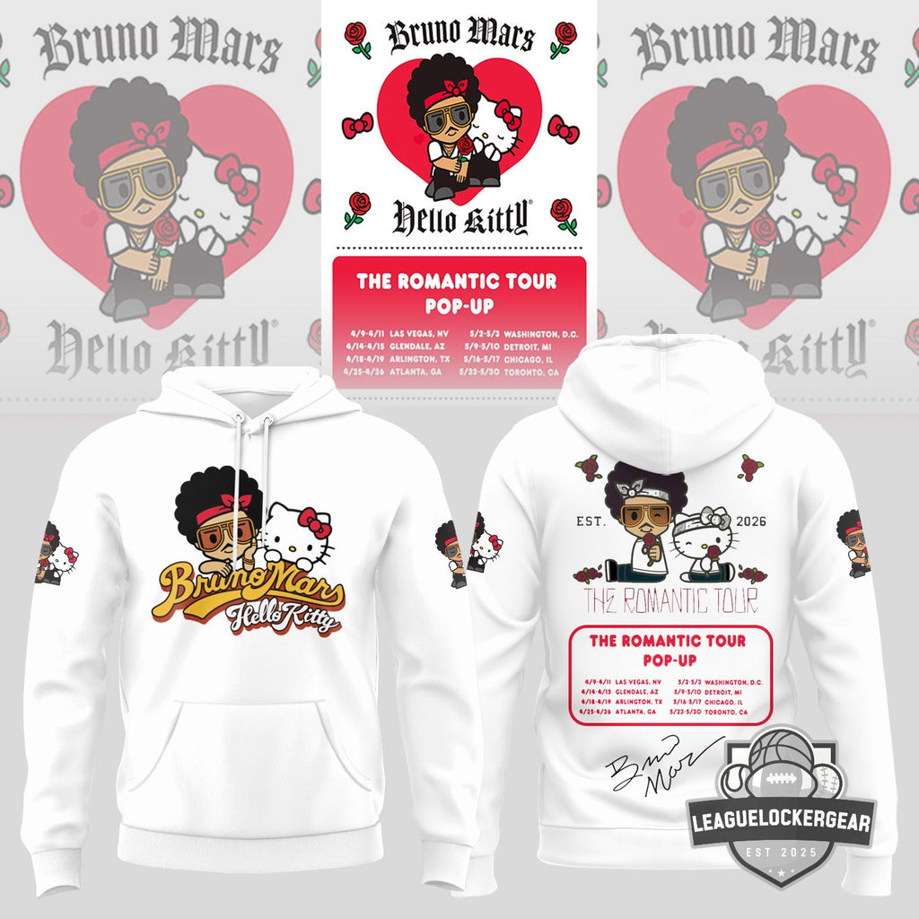 Bruno Mars x Hello Kitty The Romantic Tour 2026 Pop-Up Hoodie - LeagueLockerGear