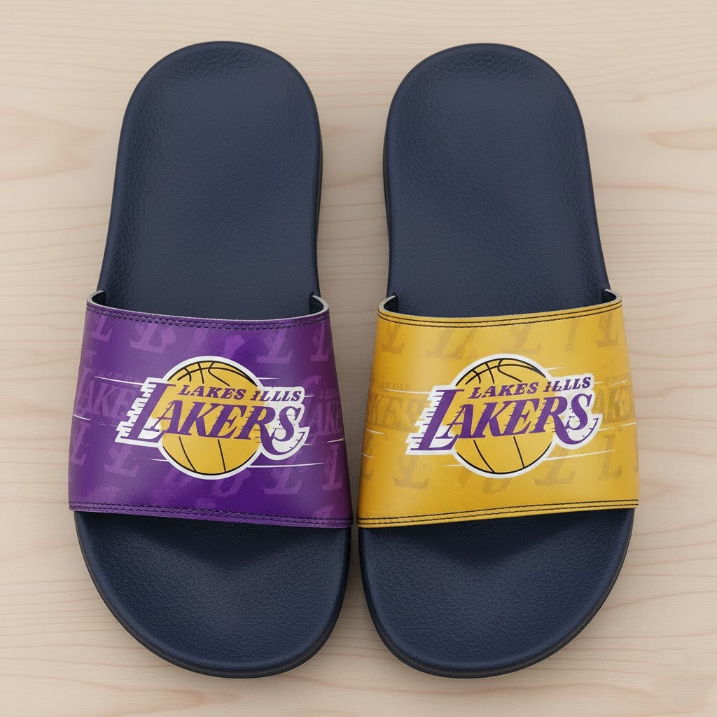 Los Angeles Lakers Slide Sandals – 2025 NBA Team Slippers for Basketball Fans - LeagueLockerGear