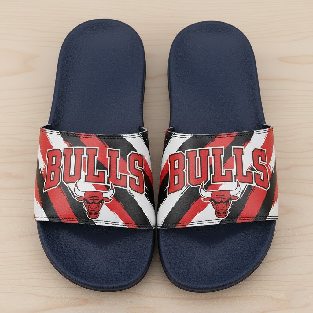 Chicago Bulls Slide Sandals – 2025 NBA Team Slippers for Basketball Fans - LeagueLockerGear