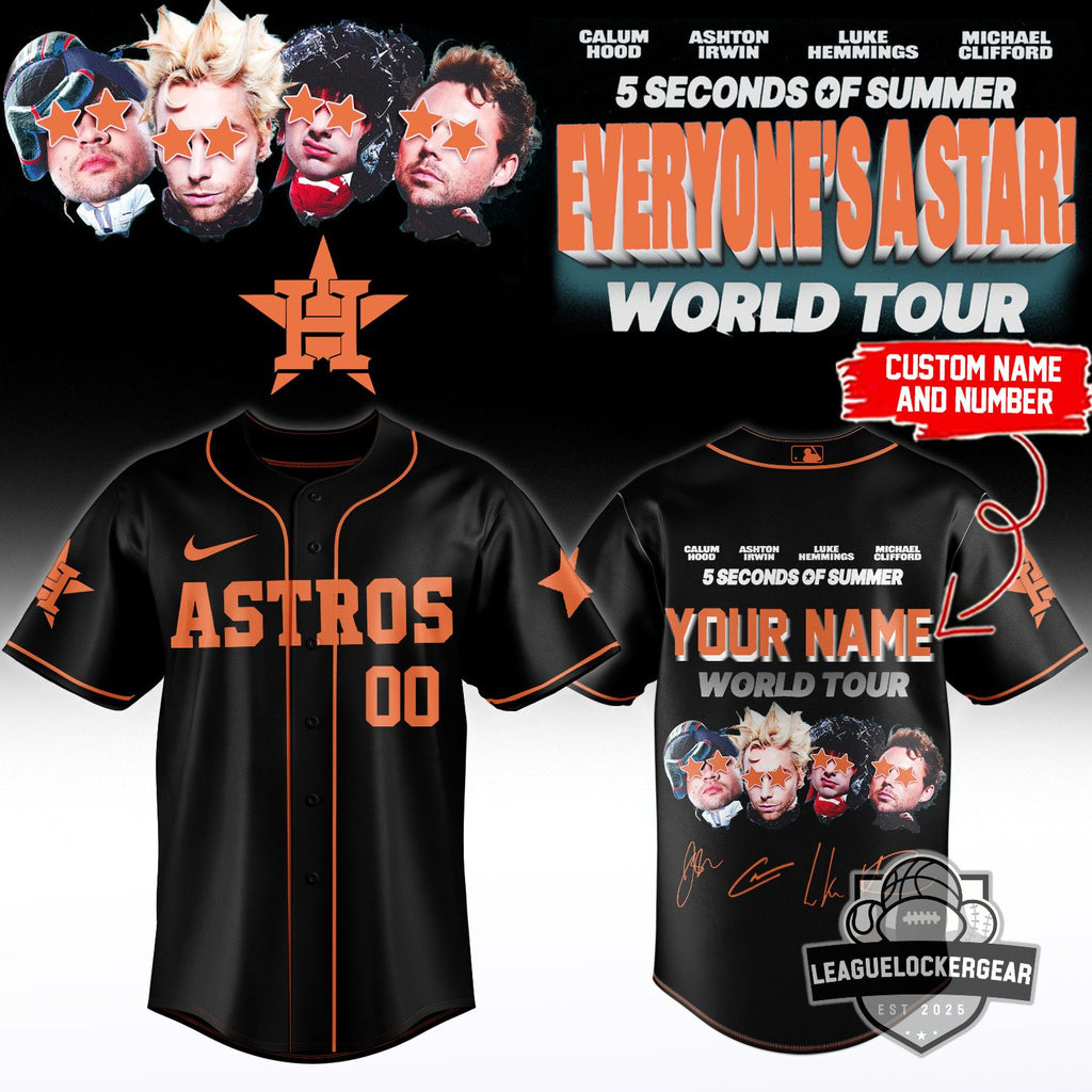 MLB x 5 Seconds Of Summer Everyone's A Star World Tour Baseball Jersey - LeagueLockerGear