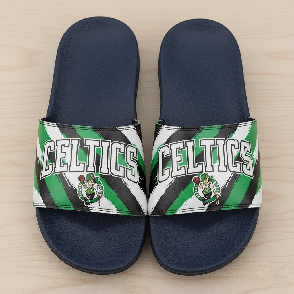 Boston Celtics Slide Sandals – 2025 NBA Team Slippers for Basketball Fans - LeagueLockerGear