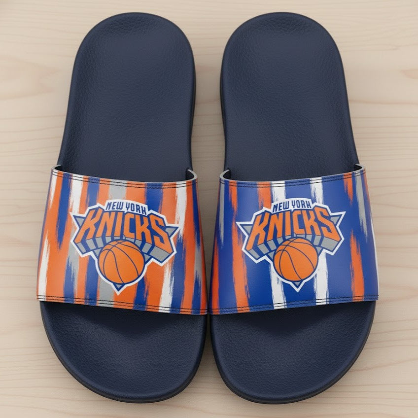 New York Knicks Slide Sandals – 2025 NBA Team Slippers for Basketball Fans - LeagueLockerGear