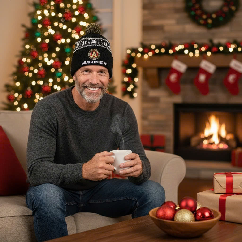 Atlanta United FC Knit Beanie Hat – The Five Stripes MLS Pom-Pom Winter Gear - LeagueLockerGear