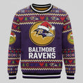 Baltimore Ravens x The Grinch Ugly Christmas Sweater – Purple & Gold "Stealing Christmas" Knit - LeagueLockerGear
