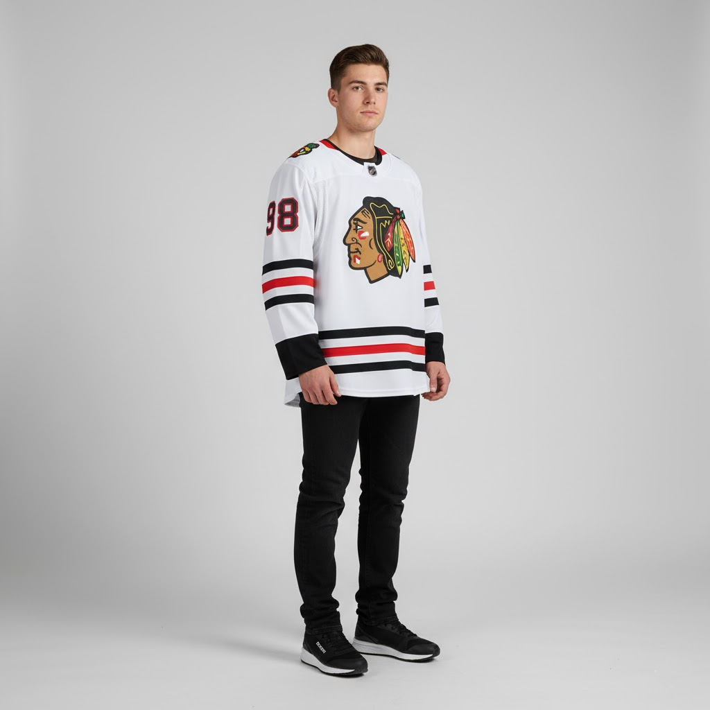 Connor Bedard Chicago Blackhawks White Breakaway Jersey with Signature - LeagueLockerGear