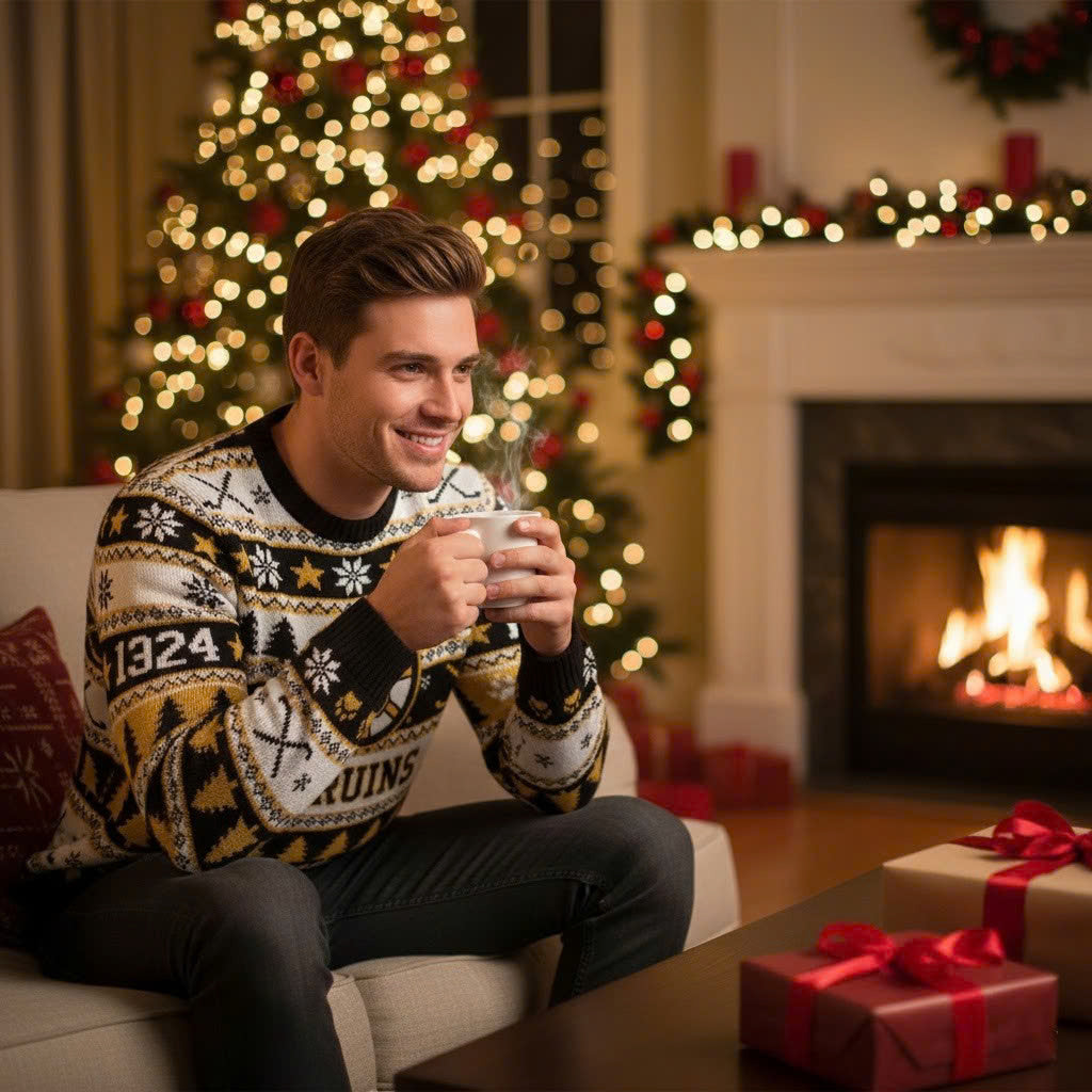 Boston Bruins NHL Ugly Christmas Sweater – Black & Gold Fan Holiday Jumper - LeagueLockerGear
