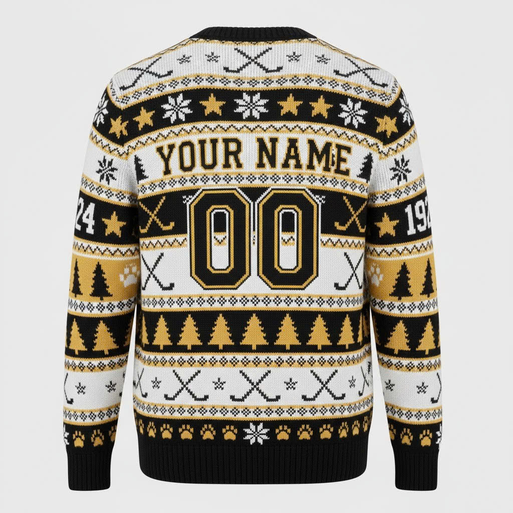 Boston Bruins NHL Ugly Christmas Sweater – Black & Gold Fan Holiday Jumper - LeagueLockerGear