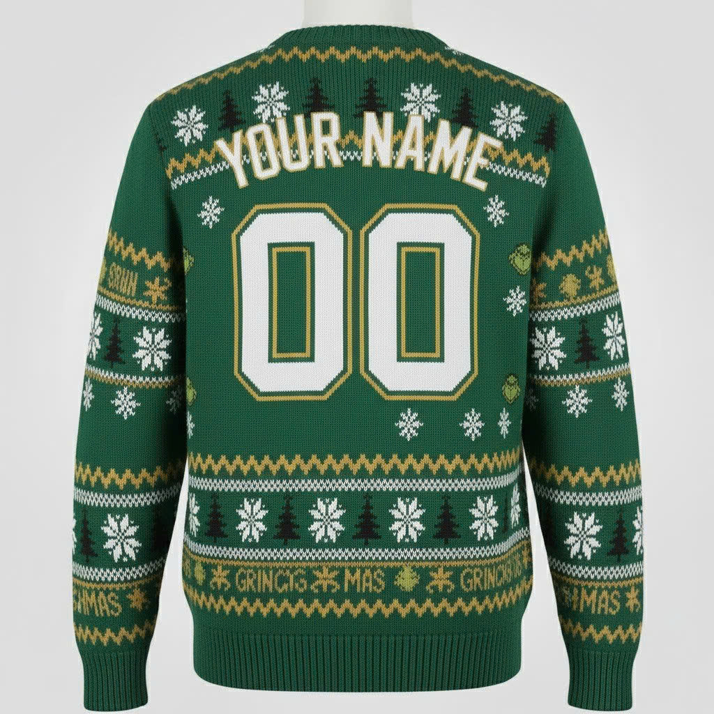 Boston Celtics x The Grinch Ugly Christmas Sweater – Green & White "Grinchmas" Knit - LeagueLockerGear