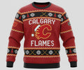 Calgary Flames NHL Ugly Christmas Sweater – Red & Gold "Flames" Holiday Knit - LeagueLockerGear