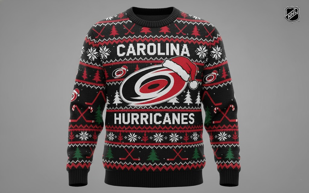 Carolina Hurricanes NHL Ugly Christmas Sweater – Red & Black "Canes" Holiday Knit - LeagueLockerGear