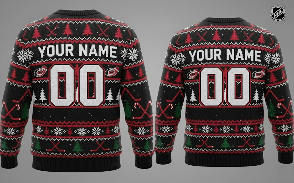 Carolina Hurricanes NHL Ugly Christmas Sweater – Red & Black "Canes" Holiday Knit - LeagueLockerGear
