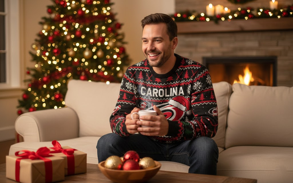Carolina Hurricanes NHL Ugly Christmas Sweater – Red & Black "Canes" Holiday Knit - LeagueLockerGear