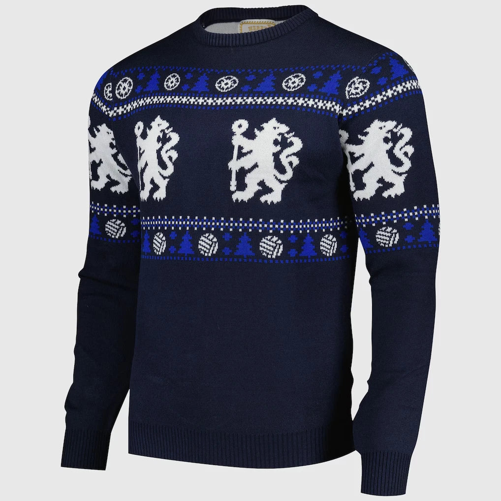 Chelsea FC Christmas Ugly Sweater - True Blue Festive Edition - LeagueLockerGear