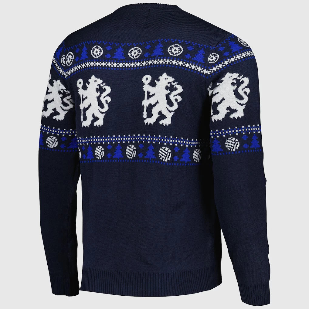 Chelsea FC Christmas Ugly Sweater - True Blue Festive Edition - LeagueLockerGear