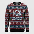 Colorado Avalanche NHL Ugly Christmas Sweater – Burgundy & Blue "Avs" Holiday Knit - LeagueLockerGear