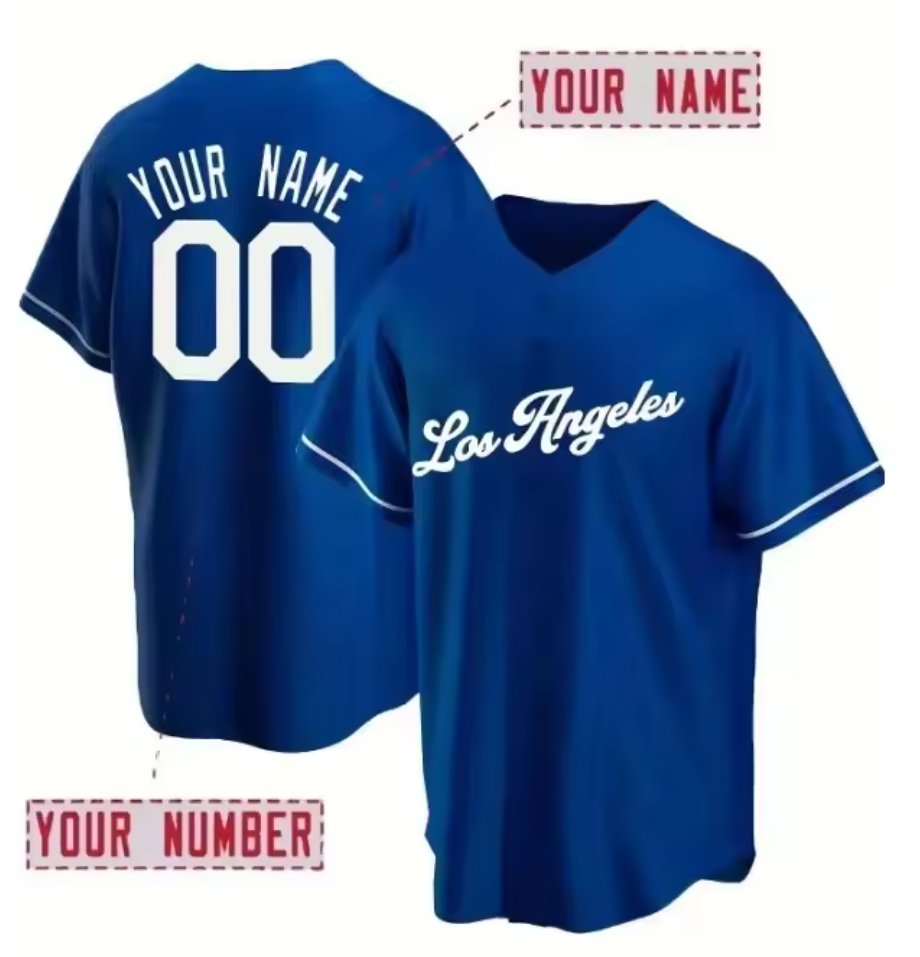 Customized Los Angeles Baseball Jersey Blue - Personalized Dodger Blue Gift - LeagueLockerGear