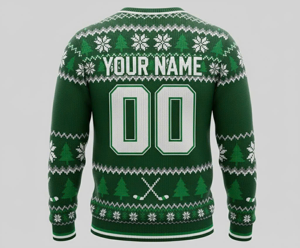 Dallas Stars NHL Ugly Christmas Sweater – Green & White "Stars" Holiday Knit - LeagueLockerGear