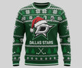 Dallas Stars NHL Ugly Christmas Sweater – Green & White "Stars" Holiday Knit - LeagueLockerGear