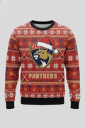 Florida Panthers NHL Ugly Christmas Sweater – Red & Gold "Sunrise" Holiday Jumper - LeagueLockerGear