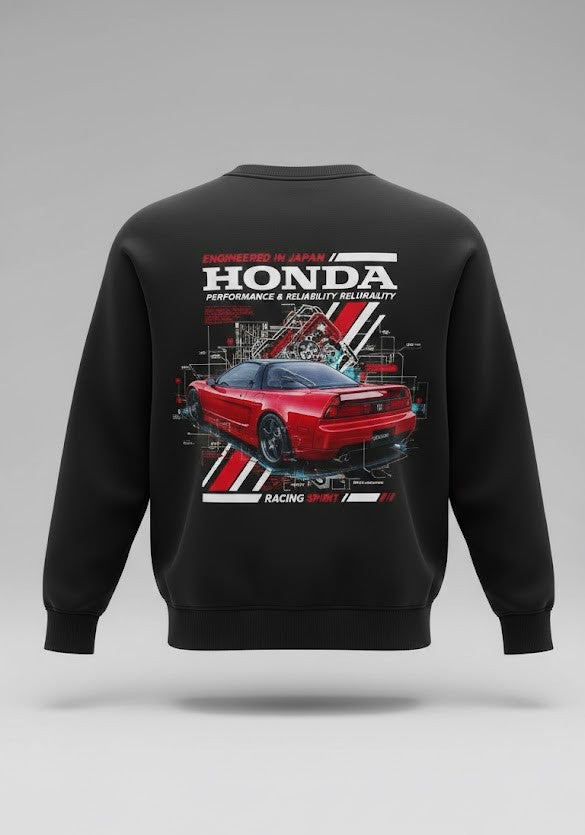 Honda "The Power of Dreams" Heritage 3D Blueprint Crewneck Sweatshirt - LeagueLockerGear