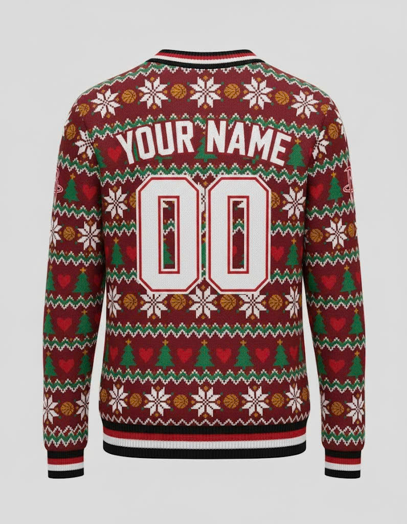 Houston Rockets x The Grinch Ugly Christmas Sweater – Red & Green "Grinchmas" Knit - LeagueLockerGear