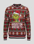 Houston Rockets x The Grinch Ugly Christmas Sweater – Red & Green "Grinchmas" Knit - LeagueLockerGear