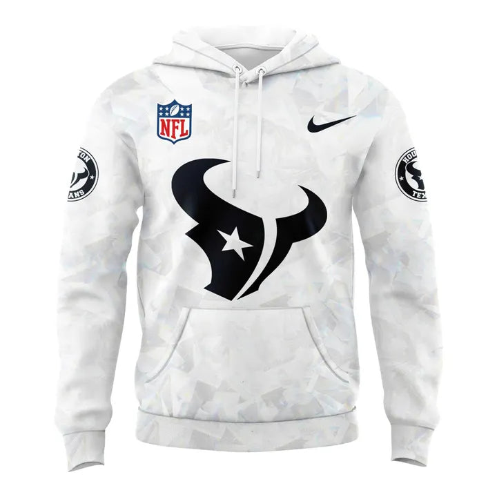 Official Houston Texans Men's White/Gray Pullover Hoodie - NFL Fan Gear - LeagueLockerGear