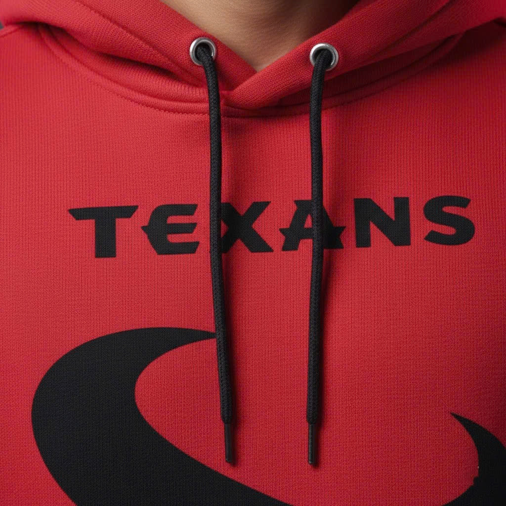 Official Houston Texans Battle Red Pullover Fleece Hoodie - Men's NFL Fan Gear - LeagueLockerGear