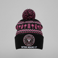 Inter Miami CF Winter Knit Beanie Hat – Official MLS Crest Pom-Pom Hat (Pink/Black Edition) - LeagueLockerGear