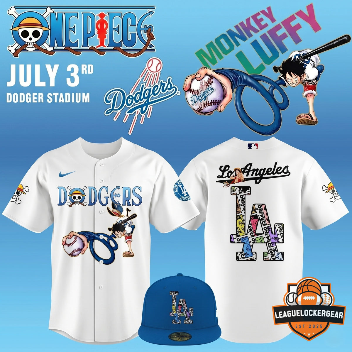 Los Angeles Dodgers x One Piece 2026 Baseball Jersey - LeagueLockerGear