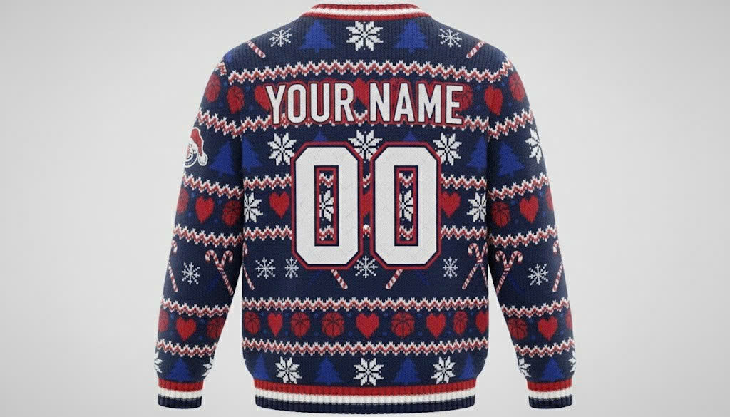 Los Angeles Clippers x The Grinch Ugly Christmas Sweater – Navy & Red "Grinchmas" Knit - LeagueLockerGear