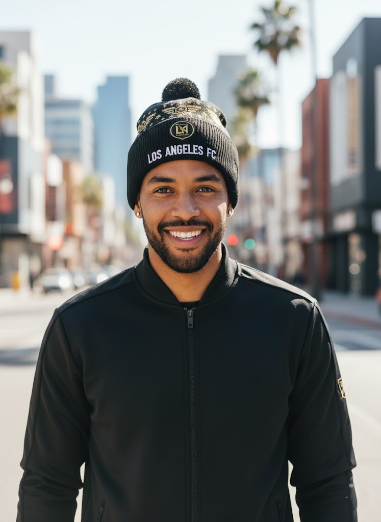 Los Angeles FC Winter Knit Beanie Hat – Black & Gold Pom Hat for MLS Fans - LeagueLockerGear