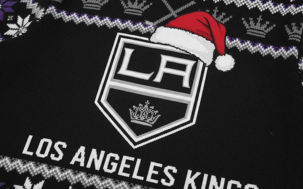 Los Angeles Kings NHL Ugly Christmas Sweater – Black & Purple "Kings" Holiday Knit - LeagueLockerGear