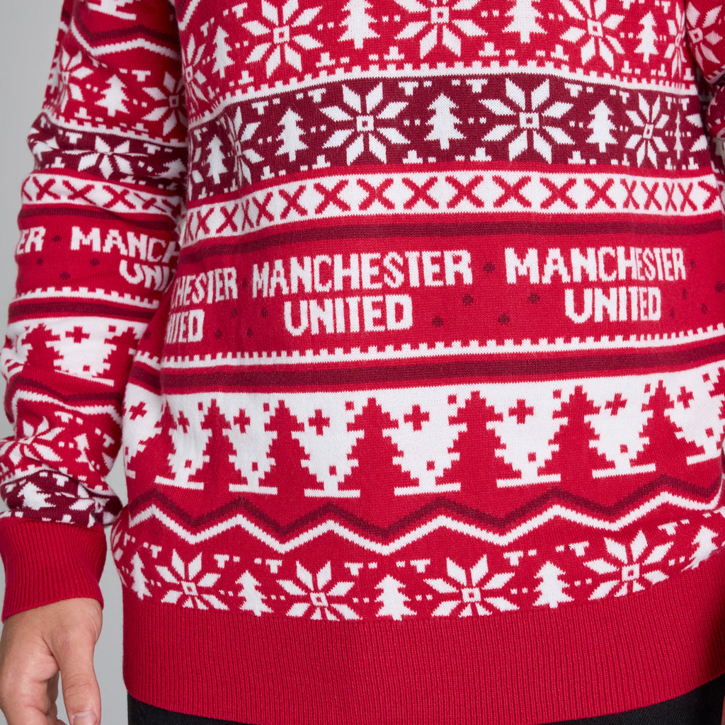 Manchester United FC Christmas Ugly Sweater - Red Devils Festive Edition - LeagueLockerGear