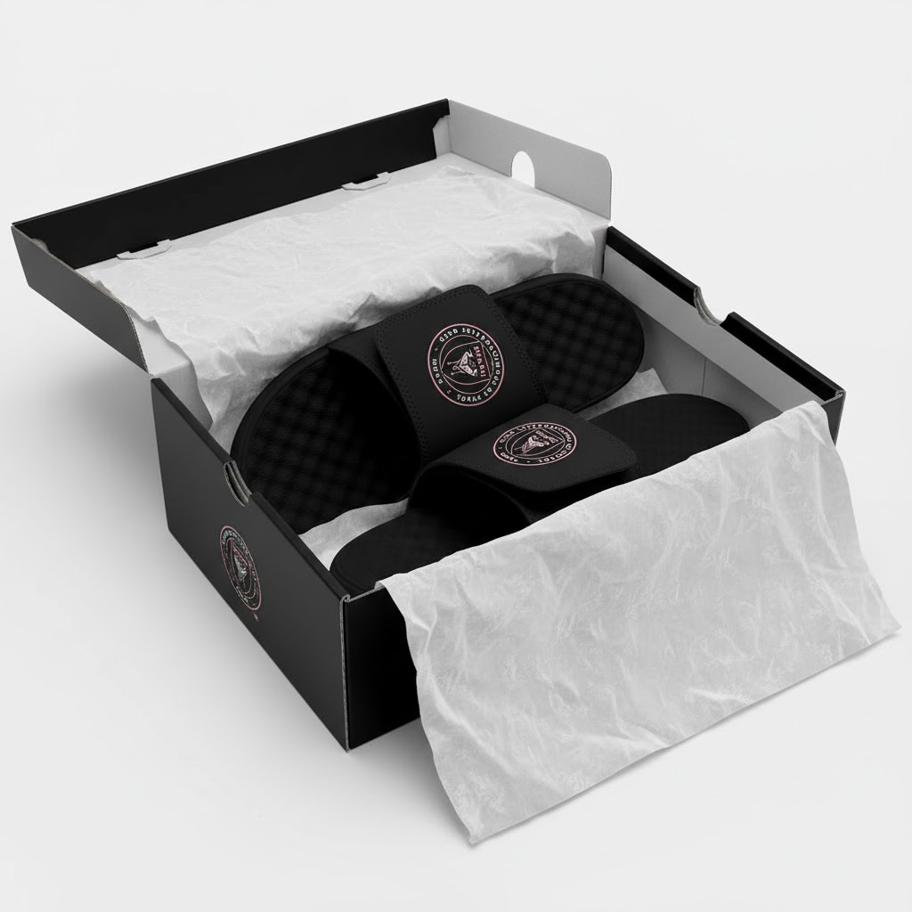Inter Miami CF Black Slide Sandals - Official ISlide Men's - LeagueLockerGear