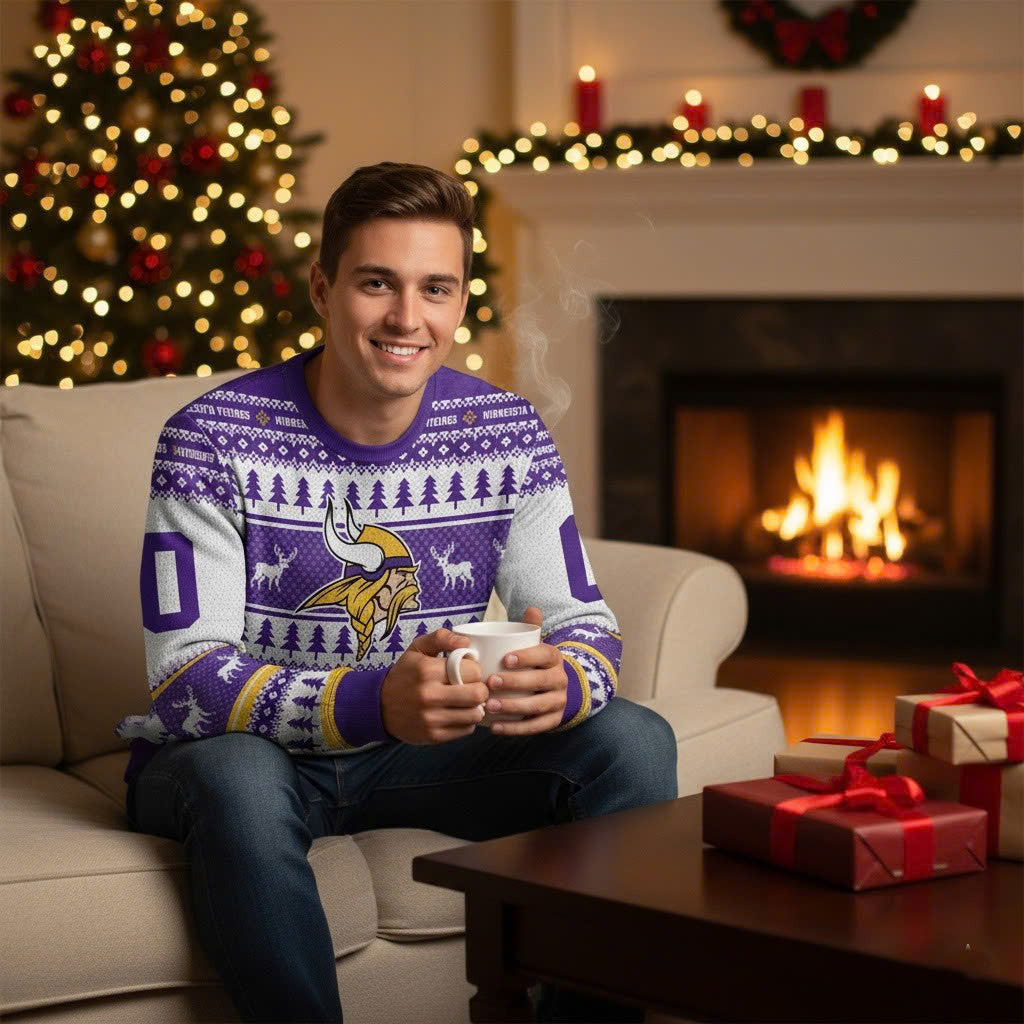 Minnesota Vikings Ugly Christmas Sweater - Skol the Halls! - LeagueLockerGear