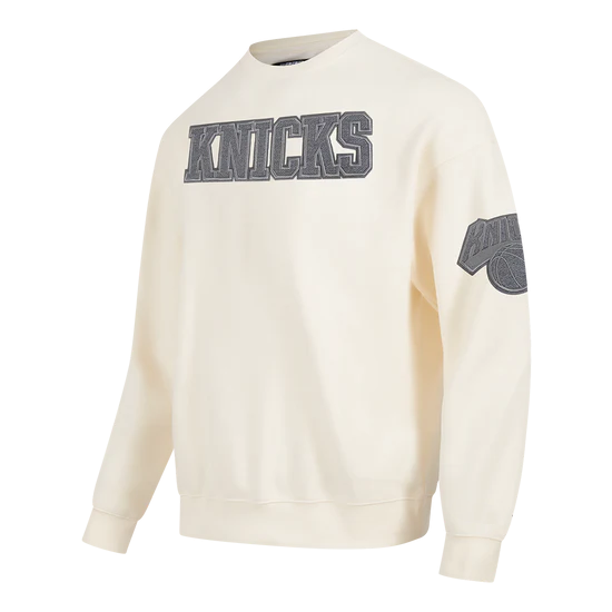 NBA New York Knicks Reverse French Terry Men’s Drop Shoulder Fleece Crewneck - LeagueLockerGear