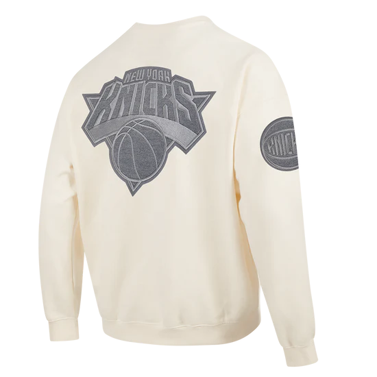 NBA New York Knicks Reverse French Terry Men’s Drop Shoulder Fleece Crewneck - LeagueLockerGear